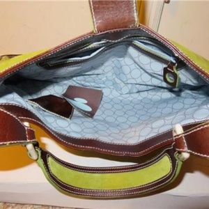Jonathan Adler Bags - JONATHAN ADLER GREEN SUEDE/BROWN LEATHER BAG Jonathan Adler Bags - JONATHAN ADLER GREEN SUEDE/BROWN LEATHER BAG